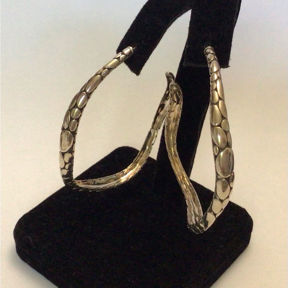 John Hardy Sterling Silver Kali Arus  Medium Hoop Earrings NWT